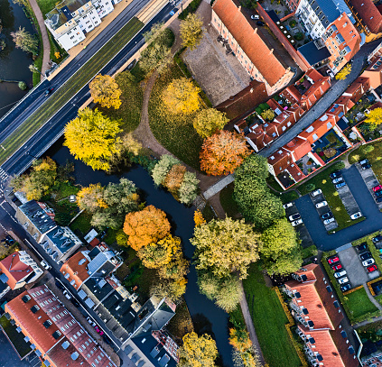 Old residential district downtown Odense