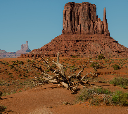 The famous monument valley on a late spring bright day.