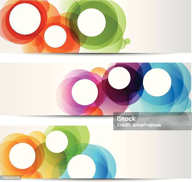 Set Of Abstract Banners With Colorful Circles Stock Illustration - Download Image Now - Circle, Backgrounds, Pattern