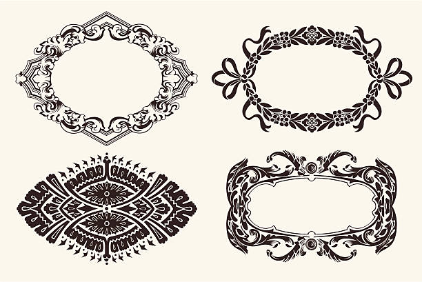 Set di quattro cornici ornato - illustrazione arte vettoriale
