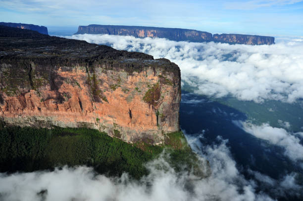 Monte Roraima Mount Roraima is a mountain located in South America, on the triple border between Brazil, Venezuela and Guyana. It constitutes a tepui, a type of mountain mount roraima south america stock pictures, royalty-free photos & images