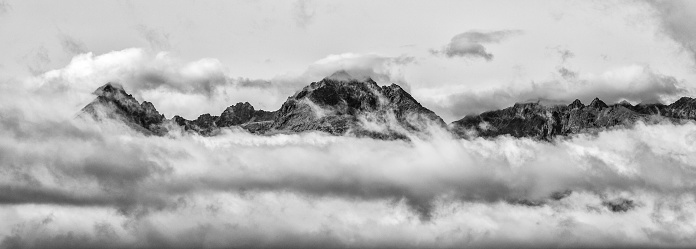 Clouds over Peak Gerlachovsky stit in High Tatras mountains in Slovakia. highest hill in Slovakia