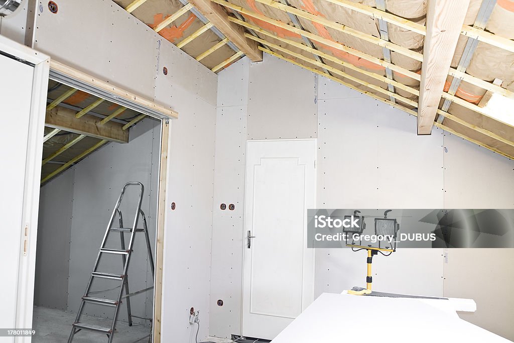 Dachgeschoß renoviert - Lizenzfrei Baustelle Stock-Foto
