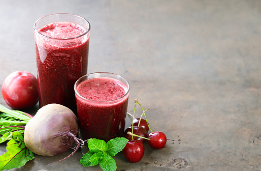 fresh organic natural beet juice for healthy eating
