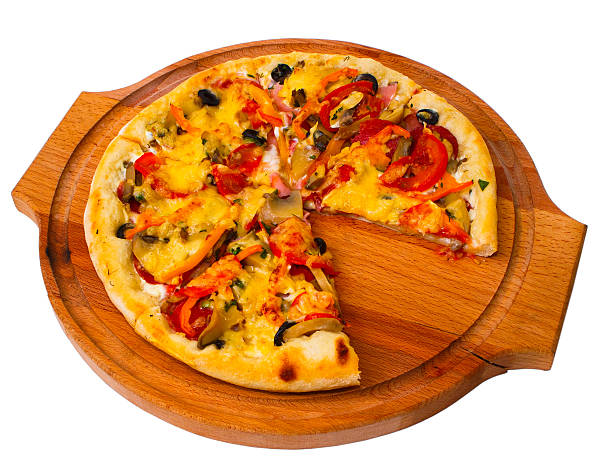 istock cheese appetizing tray close pizza with wooden up white backgrou 178012173