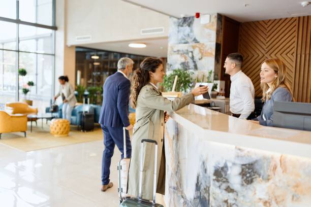 istock Woman checking into the hotel 1780139164