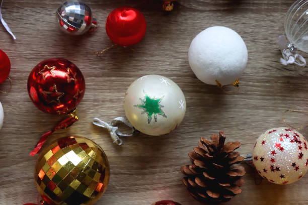 istock Red, Gold and White Christmas Ornaments 1780140544