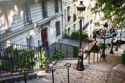 Typical stairs in Montmartre (Paris, France)
