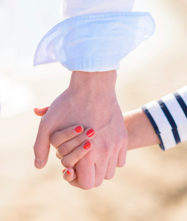 Close-up Of Couple Holding Hand, Outdoors