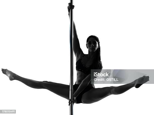 Foto de Silhueta De Mulher Pole Dancer e mais fotos de stock de Espacate - Espacate, Pole dancer, Adulto