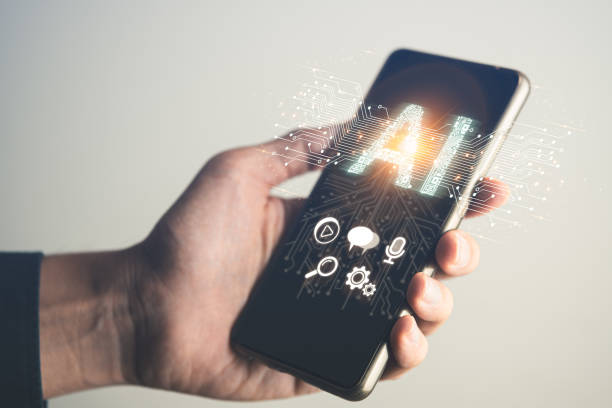 istock Businessman using AI on mobile phone. Futuristic Innovation with Robot AI artificial intelligence technology concept 1780166453
