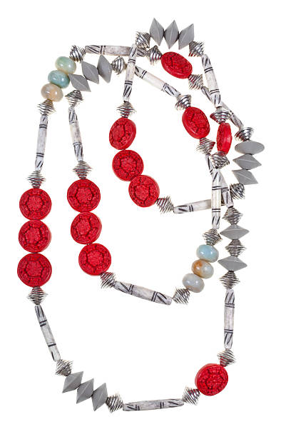 手作りの女性のネックレス - animal bone stone necklace bead ストックフォトと画像