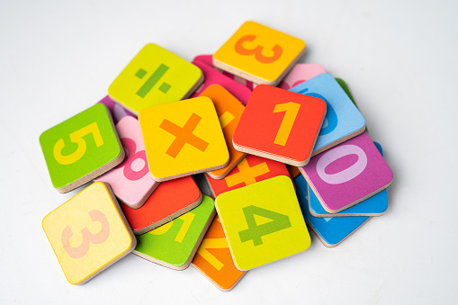 Math number colorful, education study mathematics learning teach concept.