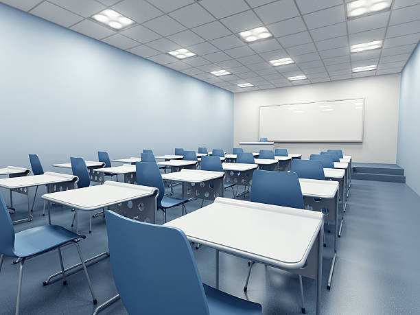modern classroom interior stock photo