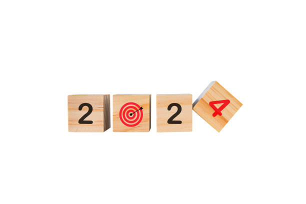 istock Happy new year in 2024 with dart board arrow on white background for setup business objective target and goal concept. 1780189241