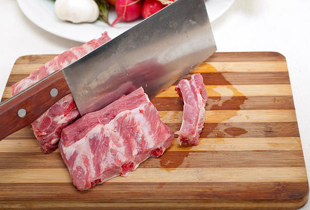 fresh pork ribs and vegetables