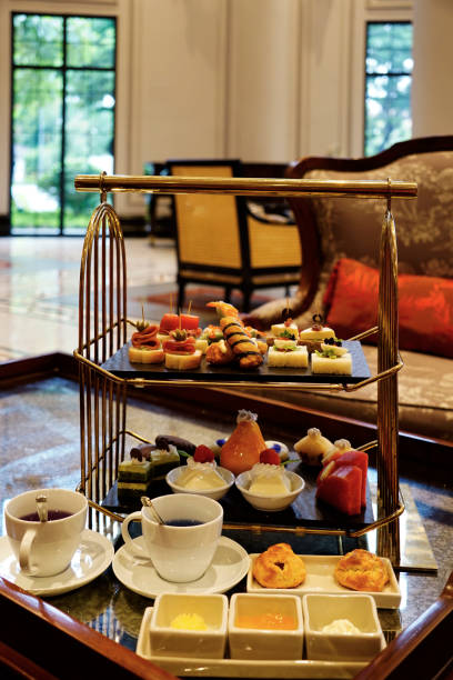 istock Afternoon tea set for two people at a luxury hotel 1780203214