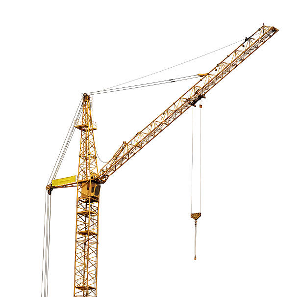 외동 노란색 격리됨에 호이스팅 두루미 - derrick crane crane yellow single object 뉴스 사진 이미지