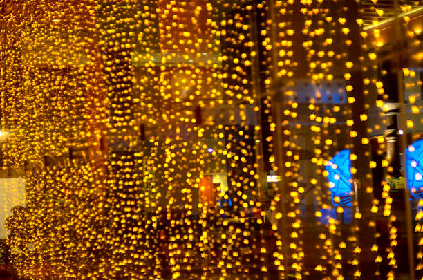 istock Photo of bokeh lights on black background 178020617