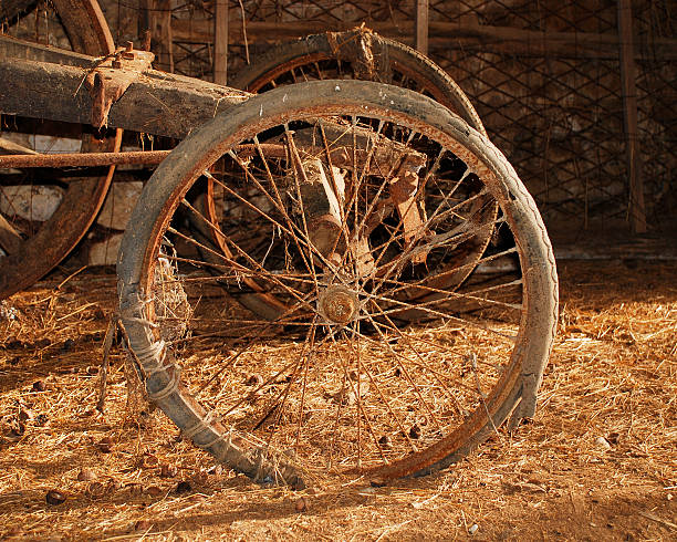 istock Wheel on Old Wooden Cart 178024309