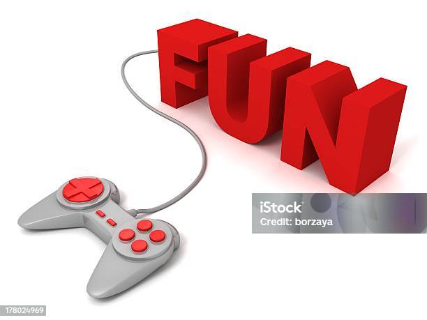 Photo libre de droit de Gray Joystick Red Buttons Avec Le Texte De Concept Fun Lettres banque d'images et plus d'images libres de droit de Arts Culture et Spectacles