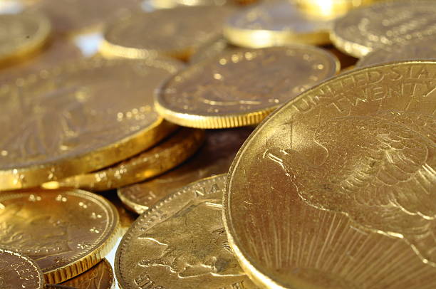 istock Lot of Gold coins for saving 178025282