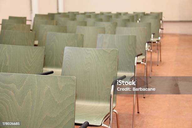 Metallic Chairs Stock Photo - Download Image Now - Chair, Classroom, Education