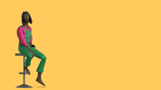 istock Girl Character Sitting on a Chair Background 1780268791