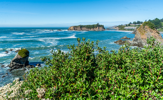 A view of rock formations from Chetco Point in Brookings, Oregon.