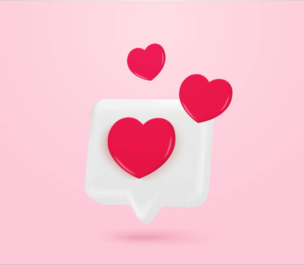 istock 3d love chat box icon with flying hearts, isolated on background 3d rendered heart emoticon for livestream, social media. Chat bubble with love symbol. Vector illustration. 1780271010