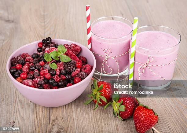 Strawberry Healthy Smoothie Stock Photo - Download Image Now - Berry Fruit, Blended Drink, Breakfast