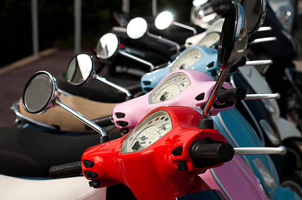 istock Line of mopeds/scooters 178028888