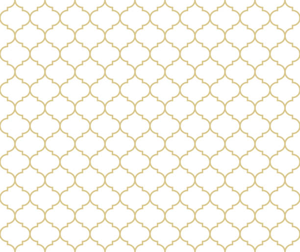 White and golden moroccan seamless pattern, islamic pattern, textile