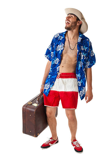 acclamations touristiques - travel suitcase hawaiian shirt people traveling photos et images de collection