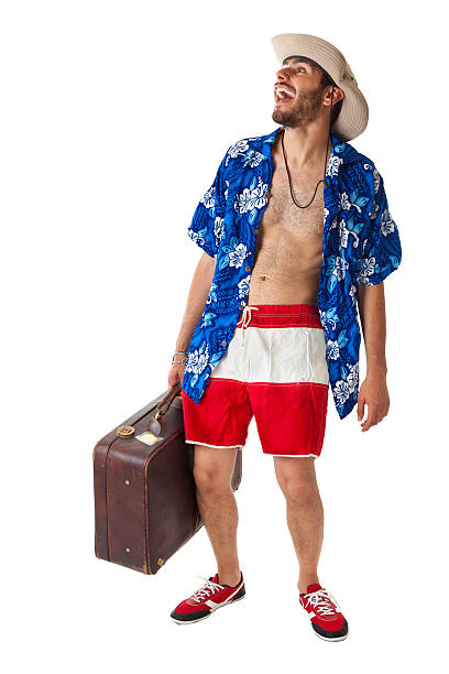 喜びの観光 - travel suitcase hawaiian shirt people traveling ストックフォトと画像