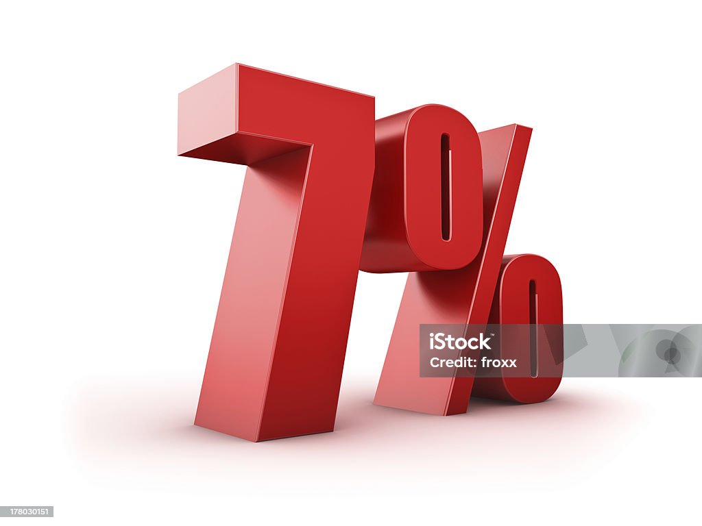 7 Prozent. - Lizenzfrei Digital generiert Stock-Foto