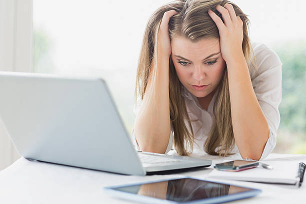 istock Stressed businesswoman getting headache 178030422