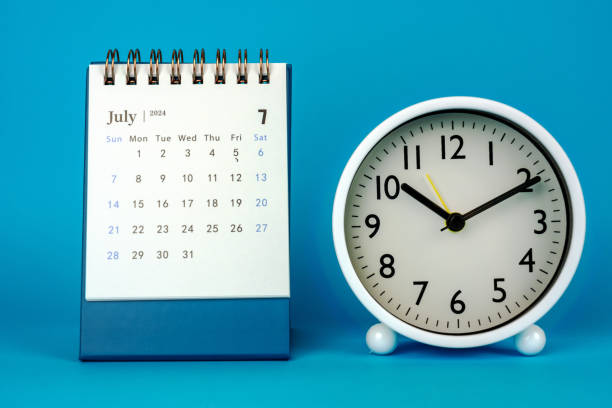 istock July 2024 Desk Calendar on Blue Background 1780304492