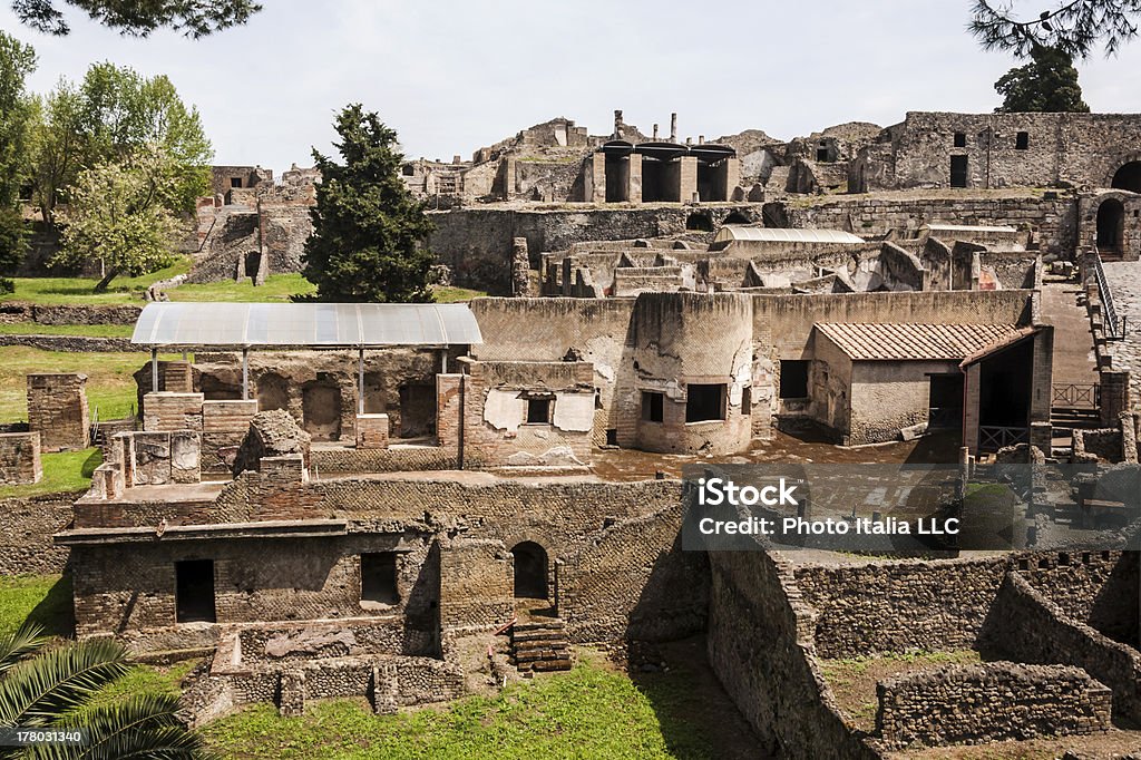 pompeii archeologic ruins of Pompeii in Italy Archaeology Stock Photo