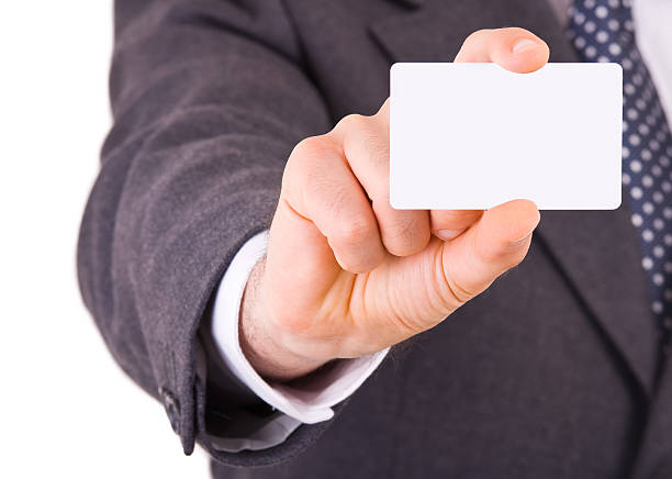 istock Business man showing blank card. 178032377