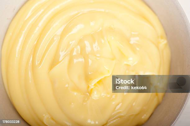 Custard Vanilla Pastry Cream Stock Photo - Download Image Now - Baked Pastry Item, Bowl, Close-up