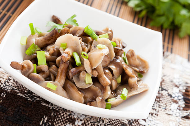 istock honey agarics mushroom salad with chives 178033304