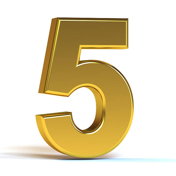番号 5 金 - 数字の5のストックフォトや画像を多数ご用意 - 数字の5, 3D, 金属 金 - iStock