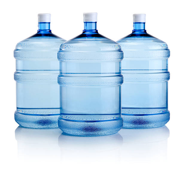 Three Blue Water Cooler Bottles Isolated On White Stock Photo - Download  Image Now - Water Bottle, Water, Water Cooler - iStock