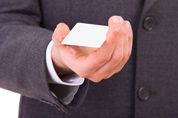 istock Business man showing blank card. 178036372