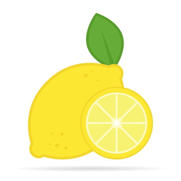 illustrations, cliparts, dessins animés et icônes de icône de citron. - lemon portion citrus fruit juice