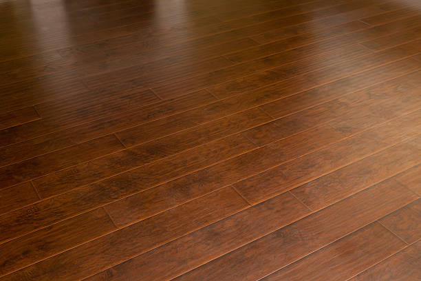 istock Newly Installed Brown Laminate Flooring in Home 178036986