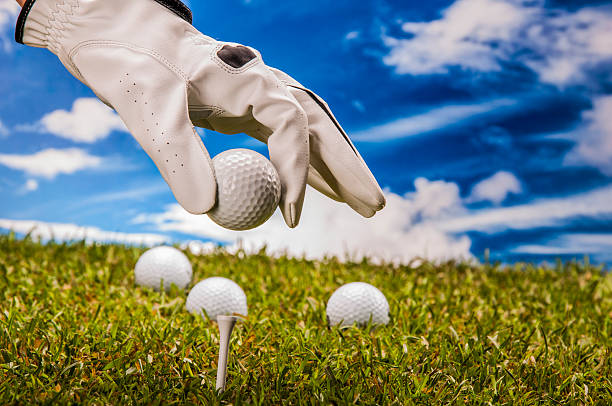 istock Sunny golf field with sport stuff 178037032
