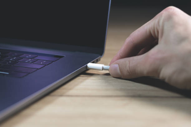 istock USB Type C Port Cable for fast charging laptop. Close up photo. 1780370827