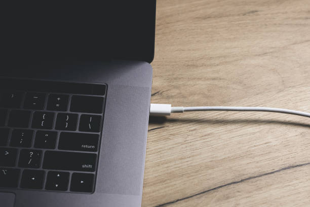 istock USB Type C Port Cable for fast charging laptop. Close up photo. 1780370852